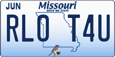MO license plate RL0T4U