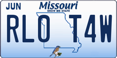 MO license plate RL0T4W