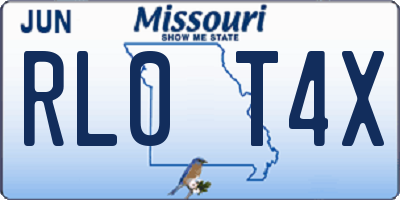 MO license plate RL0T4X