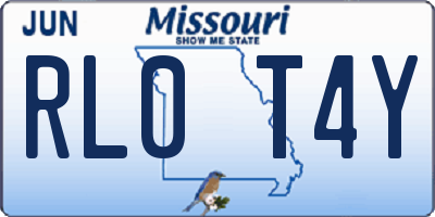 MO license plate RL0T4Y
