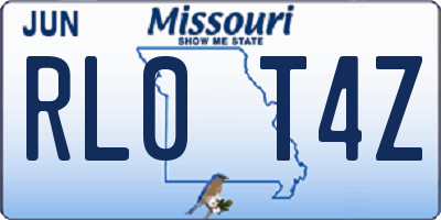 MO license plate RL0T4Z
