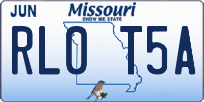 MO license plate RL0T5A
