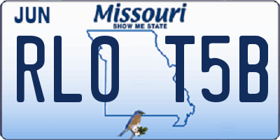 MO license plate RL0T5B
