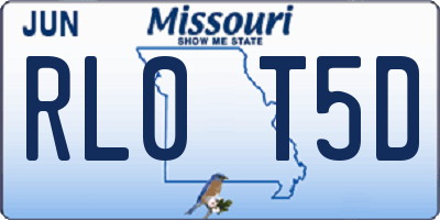 MO license plate RL0T5D