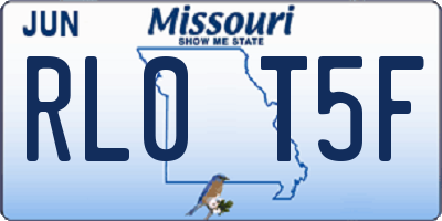 MO license plate RL0T5F