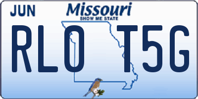 MO license plate RL0T5G