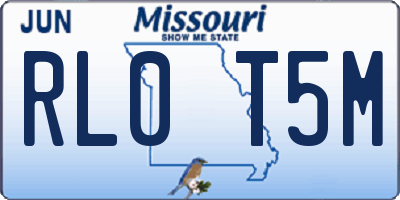 MO license plate RL0T5M