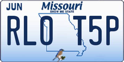 MO license plate RL0T5P