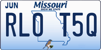MO license plate RL0T5Q