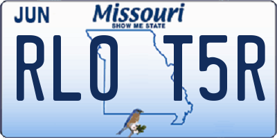 MO license plate RL0T5R