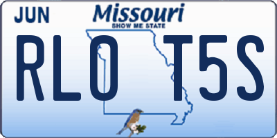 MO license plate RL0T5S