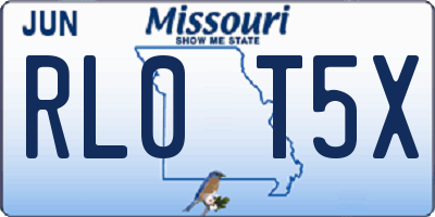 MO license plate RL0T5X