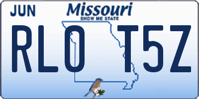 MO license plate RL0T5Z