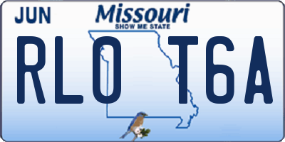 MO license plate RL0T6A