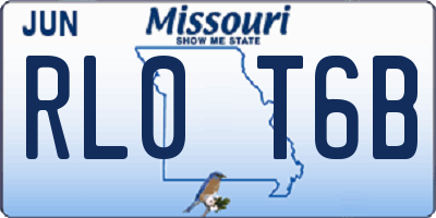 MO license plate RL0T6B
