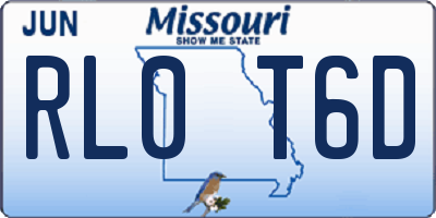 MO license plate RL0T6D