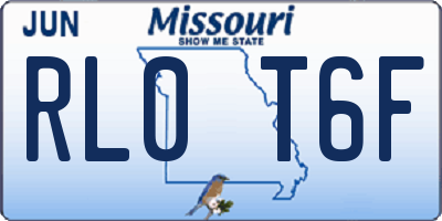 MO license plate RL0T6F