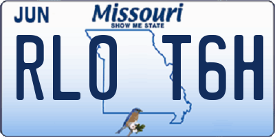 MO license plate RL0T6H