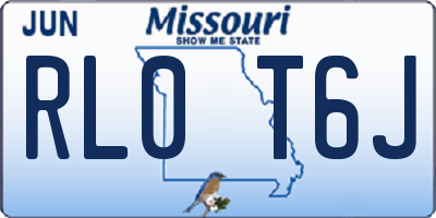 MO license plate RL0T6J