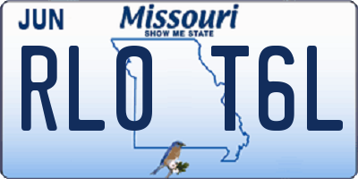 MO license plate RL0T6L