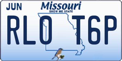 MO license plate RL0T6P