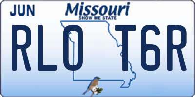 MO license plate RL0T6R