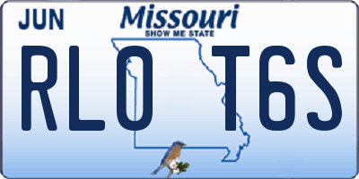 MO license plate RL0T6S