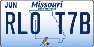 MO license plate RL0T7B
