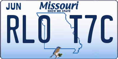 MO license plate RL0T7C