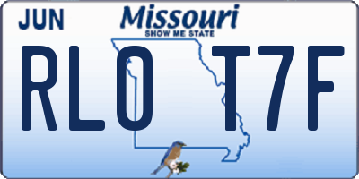 MO license plate RL0T7F