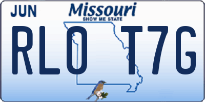 MO license plate RL0T7G