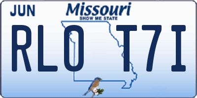 MO license plate RL0T7I