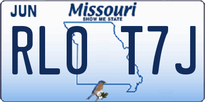 MO license plate RL0T7J