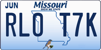MO license plate RL0T7K