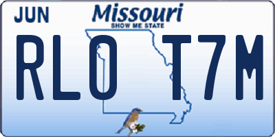 MO license plate RL0T7M