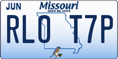 MO license plate RL0T7P