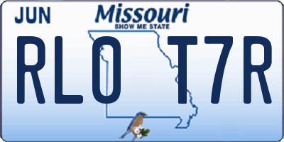 MO license plate RL0T7R