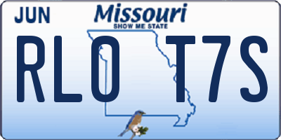 MO license plate RL0T7S