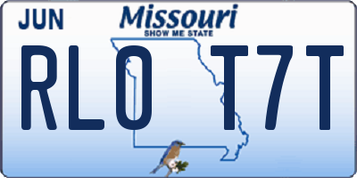 MO license plate RL0T7T