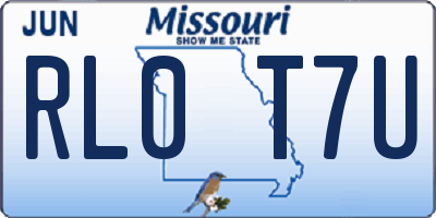MO license plate RL0T7U
