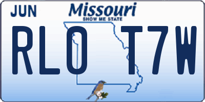MO license plate RL0T7W
