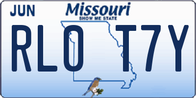 MO license plate RL0T7Y