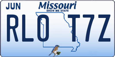 MO license plate RL0T7Z