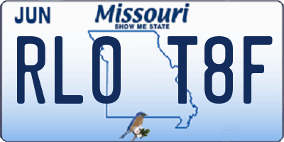 MO license plate RL0T8F