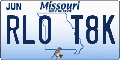 MO license plate RL0T8K