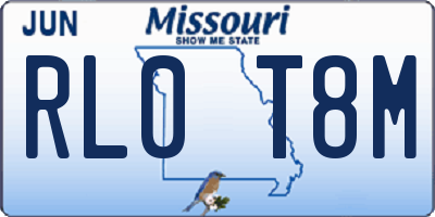 MO license plate RL0T8M
