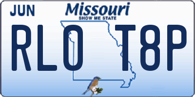 MO license plate RL0T8P
