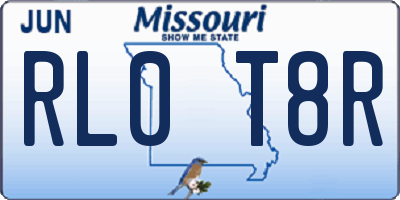 MO license plate RL0T8R