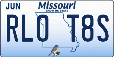 MO license plate RL0T8S