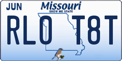 MO license plate RL0T8T